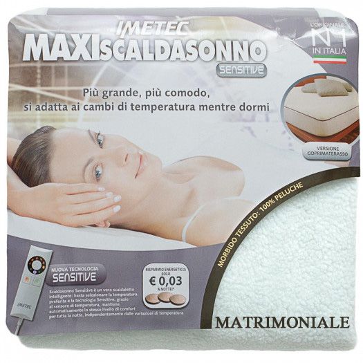 Maxi Scaldasonno Imetec Sensitive Matrimoniale Tessuto Peluche 190x160